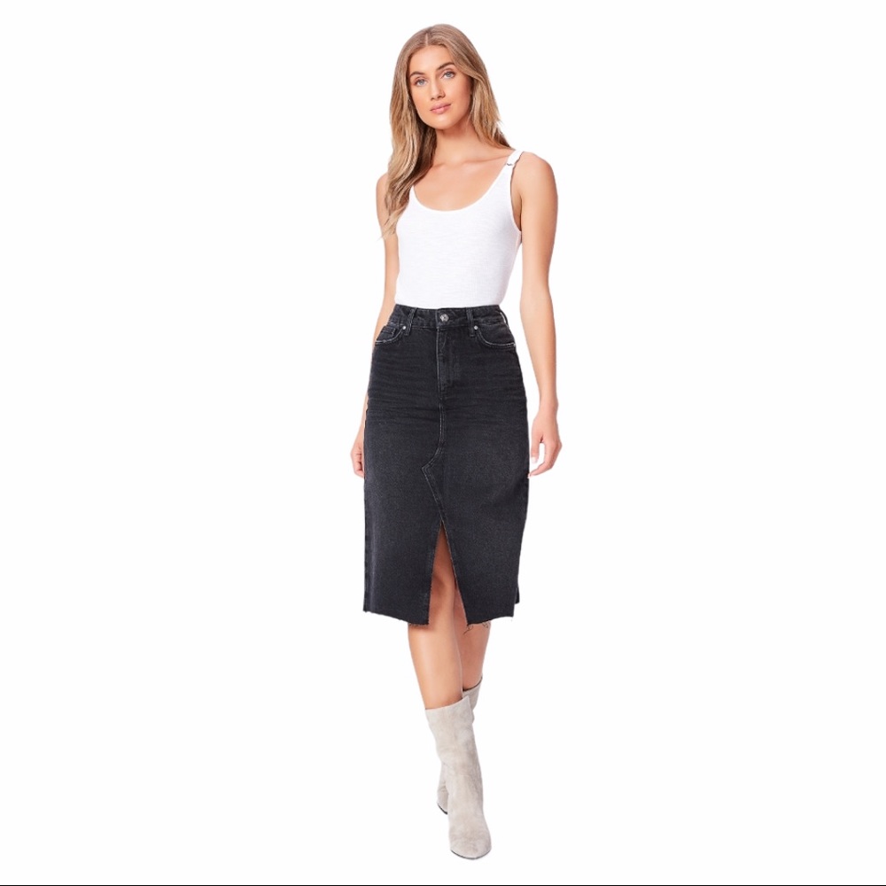 NWT Page Meadow Midi Denim Skirt 30